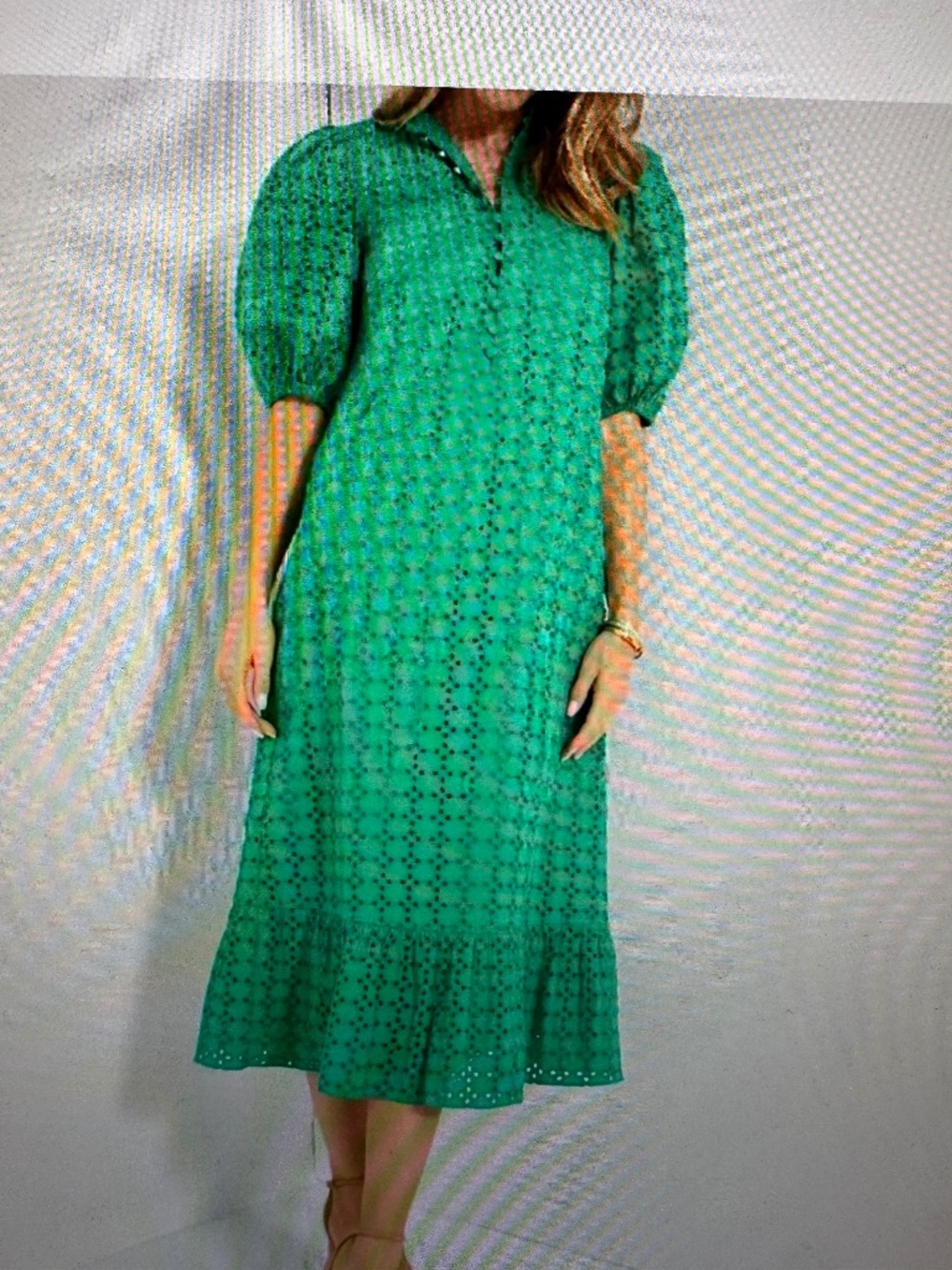 NWT from Tuckernuck- SOLD OUT! Green Hyacinth House Eyelet Midi Dress, Med